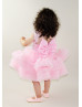 Pink Pearls Embellished Ruffle Tulle Flower Girl Dress